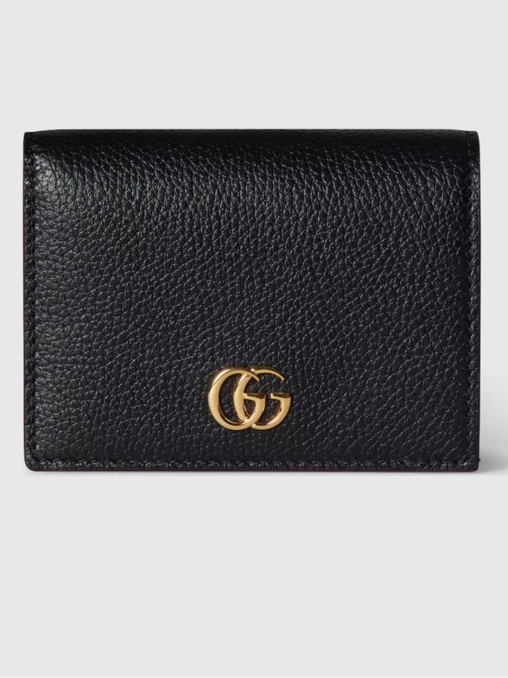 Gucci Black Leather GG Marmont Small Card Holder Wallet